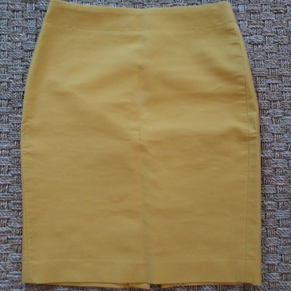 J. Crew Mustard Yellow Pencil Skirt